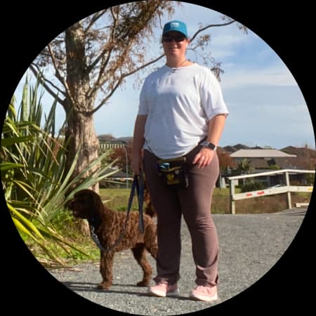 Brooke running calm, in-person dog training in Tauranga for anxious and sensitive dogs
